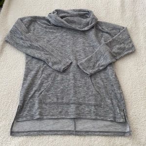 Lightweight gray cowl neck pullover